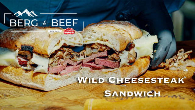 Flambiertes Wild Cheesesteak Sandwich mit Berg & Beef