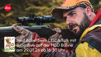 Verpasse nicht JagdLive am 29.01. um 16:30 Uhr auf der HoD Bühne